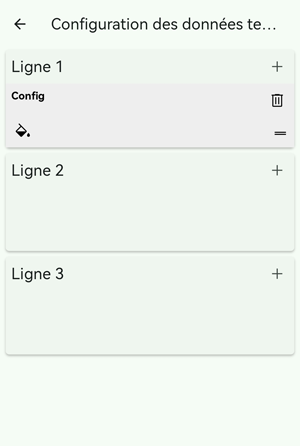 configuration des données