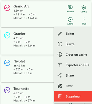 menu plus trace