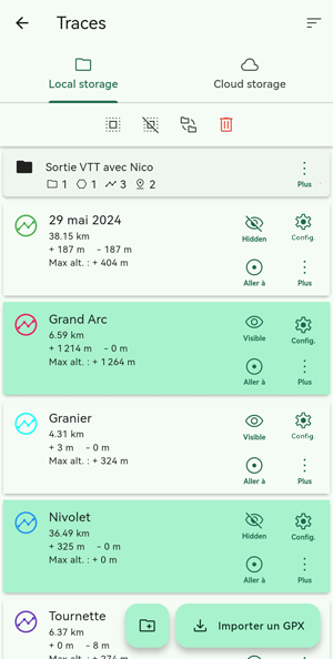 selection multiple traces